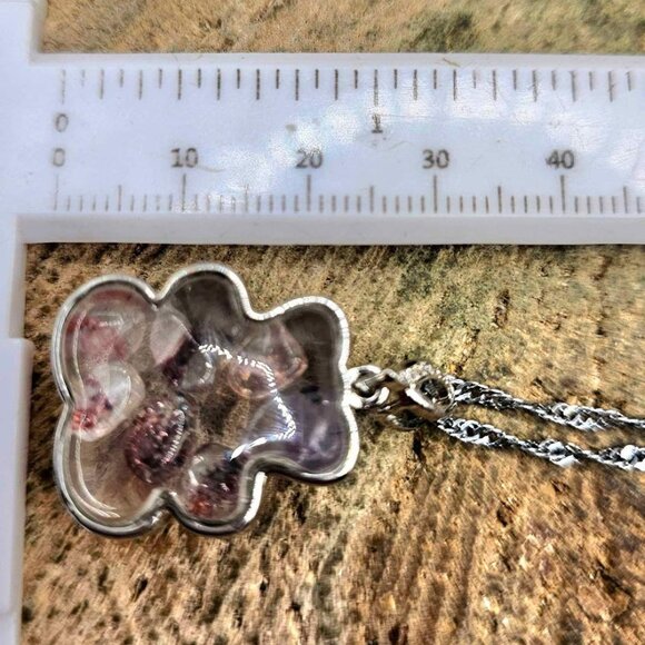 Floating Nature Super Seven Crystals Silver Bear Pendant Necklace - Picture 10 of 10